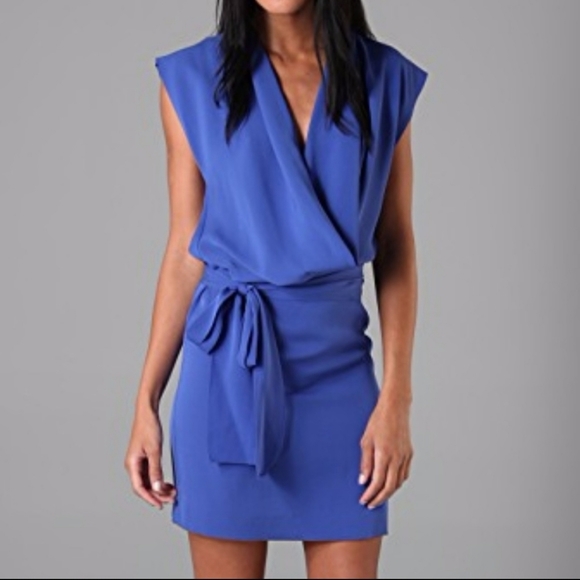 Diane Von Furstenberg Dresses & Skirts - DVF size 2 blue Reara cowl neck silk dress